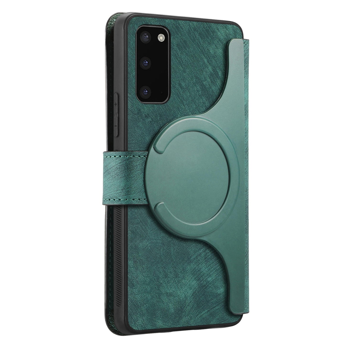 Samsung Galaxy S20 Retro Leather Phone Case with Enhanced MagSafe Wireless Charging, RFID Anti-theft Protection, Kickstand & Magnetic Lock Wallet Cover