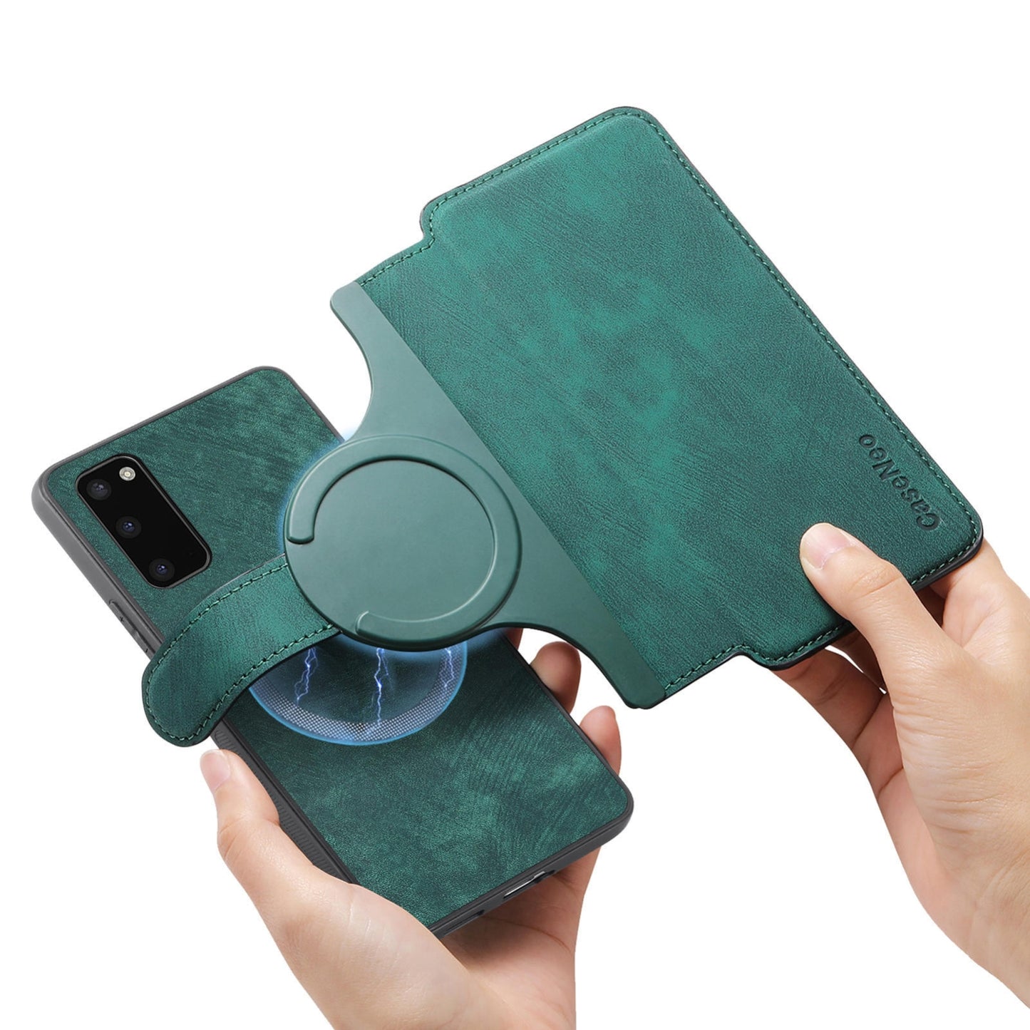 Samsung Galaxy S20 Retro Leather Phone Case with Enhanced MagSafe Wireless Charging, RFID Anti-theft Protection, Kickstand & Magnetic Lock Wallet Cover