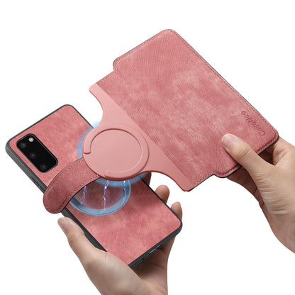 Samsung Galaxy S20 Retro Leather Phone Case with Enhanced MagSafe Wireless Charging, RFID Anti-theft Protection, Kickstand & Magnetic Lock Wallet Cover