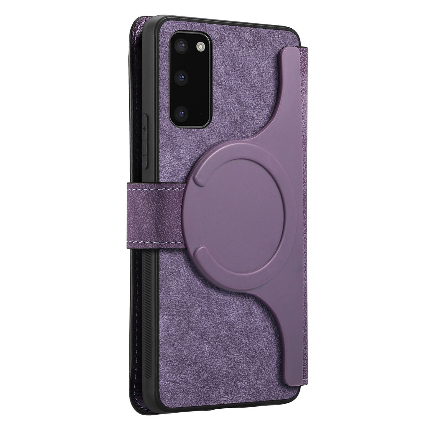 Samsung Galaxy S20 Retro Leather Phone Case with Enhanced MagSafe Wireless Charging, RFID Anti-theft Protection, Kickstand & Magnetic Lock Wallet Cover