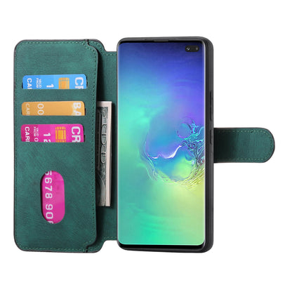 Samsung Galaxy S10+ Retro Leather Phone Case with Enhanced MagSafe Wireless Charging, RFID Anti-theft Protection, Kickstand & Magnetic Lock Wallet Cover