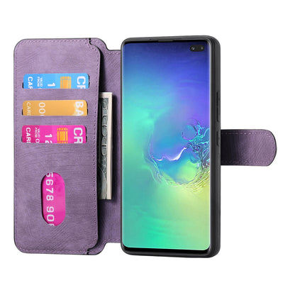 Samsung Galaxy S10+ Retro Leather Phone Case with Enhanced MagSafe Wireless Charging, RFID Anti-theft Protection, Kickstand & Magnetic Lock Wallet Cover