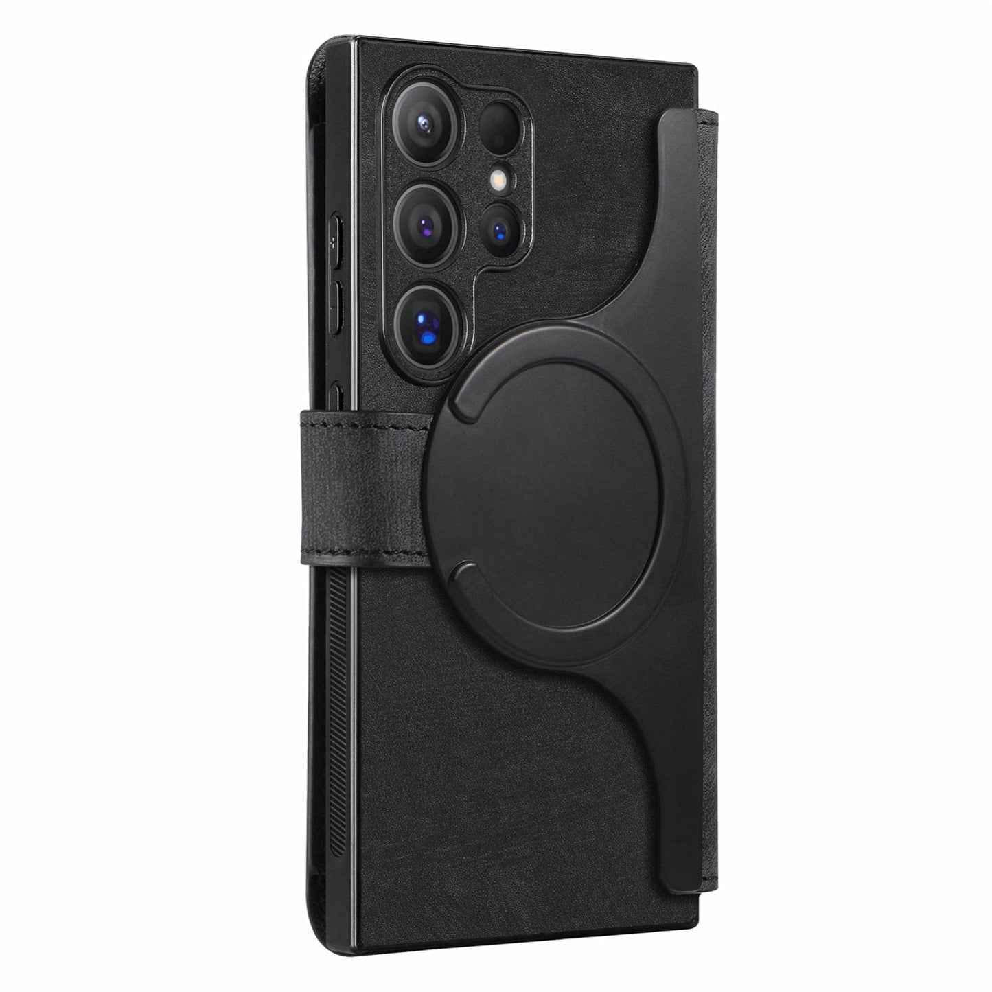 Samsung Galaxy S25 Ultra 5G Retro Leather Phone Case with Enhanced MagSafe Wireless Charging, RFID Anti-theft Protection, Kickstand & Magnetic Lock Wallet Cover