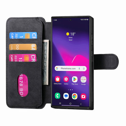 Samsung Galaxy S25 Ultra 5G Retro Leather Phone Case with Enhanced MagSafe Wireless Charging, RFID Anti-theft Protection, Kickstand & Magnetic Lock Wallet Cover