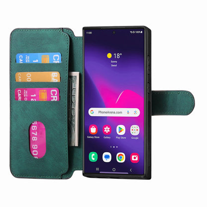Samsung Galaxy S25 Ultra 5G Retro Leather Phone Case with Enhanced MagSafe Wireless Charging, RFID Anti-theft Protection, Kickstand & Magnetic Lock Wallet Cover