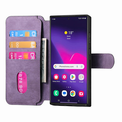 Samsung Galaxy S25 Ultra 5G Retro Leather Phone Case with Enhanced MagSafe Wireless Charging, RFID Anti-theft Protection, Kickstand & Magnetic Lock Wallet Cover