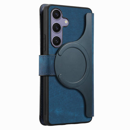 Samsung Galaxy S25+ 5G Retro Leather Phone Case with Enhanced MagSafe Wireless Charging, RFID Anti-theft Protection, Kickstand & Magnetic Lock Wallet Cover