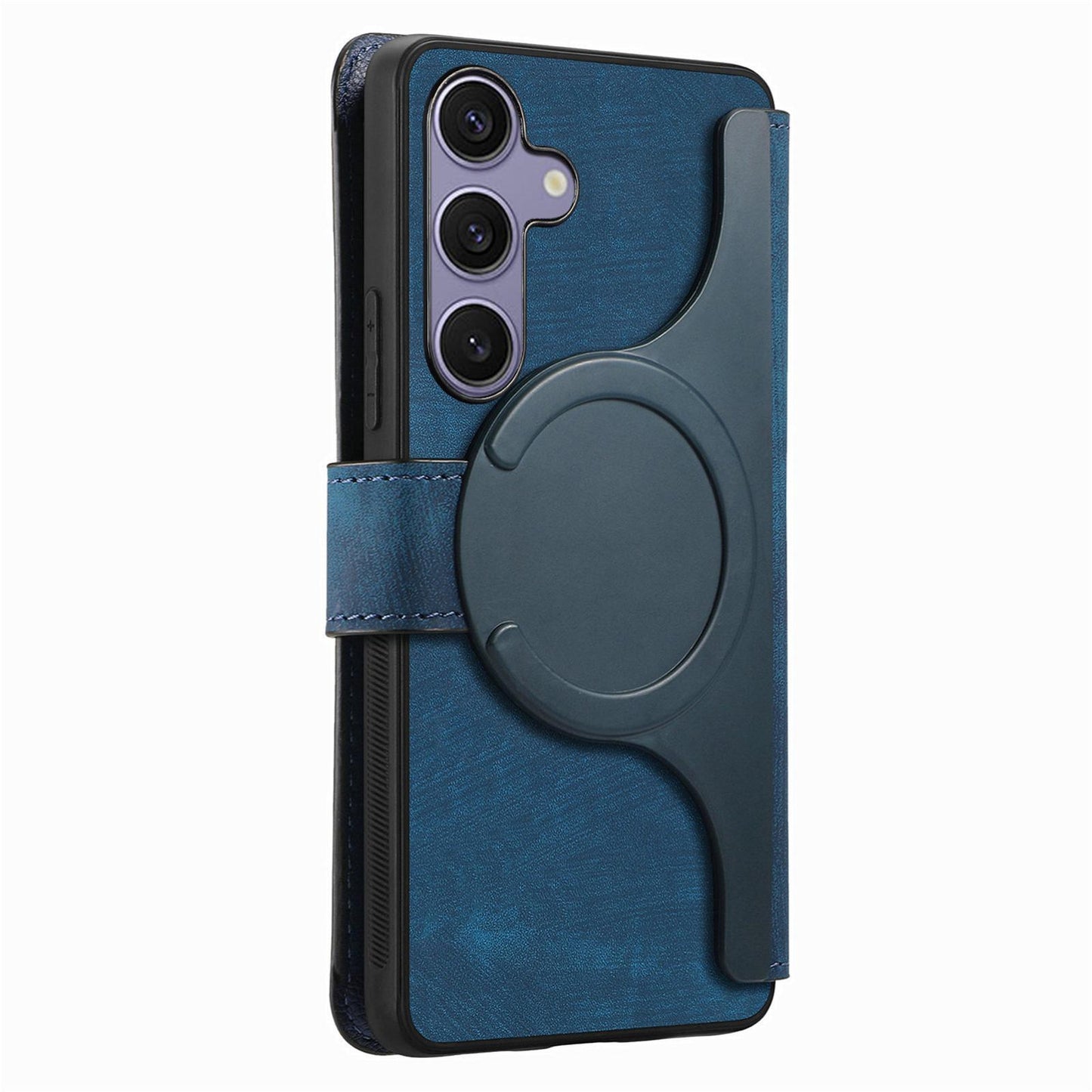 Samsung Galaxy S25 5G Retro Leather Phone Case with Enhanced MagSafe Wireless Charging, RFID Anti-theft Protection, Kickstand & Magnetic Lock Wallet Cover