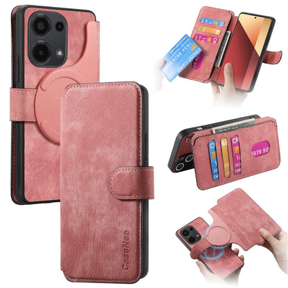 Redmi Note 13 Pro 4G Retro Leather Phone Case with Enhanced MagSafe Wireless Charging, RFID Anti-theft Protection, Kickstand & Magnetic Lock Wallet Cover