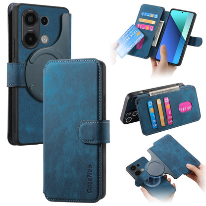 Redmi Note 13 4G Retro Leather Phone Case with Enhanced MagSafe Wireless Charging, RFID Anti-theft Protection, Kickstand & Magnetic Lock Wallet Cover