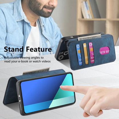 Redmi Note 13 4G Retro Leather Phone Case with Enhanced MagSafe Wireless Charging, RFID Anti-theft Protection, Kickstand & Magnetic Lock Wallet Cover