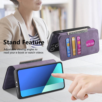 Redmi Note 13 4G Retro Leather Phone Case with Enhanced MagSafe Wireless Charging, RFID Anti-theft Protection, Kickstand & Magnetic Lock Wallet Cover