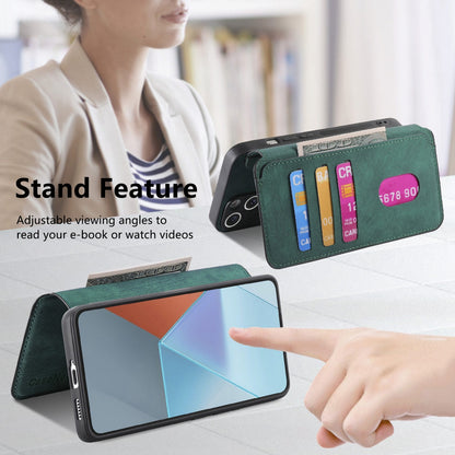 Redmi Note 13 Pro 5G Retro Leather Phone Case with Enhanced MagSafe Wireless Charging, RFID Anti-theft Protection, Kickstand & Magnetic Lock Wallet Cover