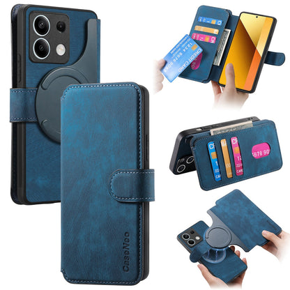 Redmi Note 13 5G Retro Leather Phone Case with Enhanced MagSafe Wireless Charging, RFID Anti-theft Protection, Kickstand & Magnetic Lock Wallet Cover