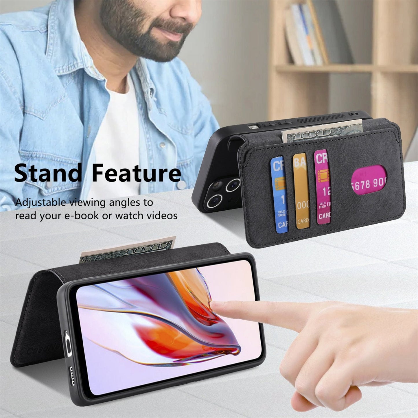 Redmi 12C Retro Leather Phone Case with Enhanced MagSafe Wireless Charging, RFID Anti-theft Protection, Kickstand & Magnetic Lock Wallet Cover