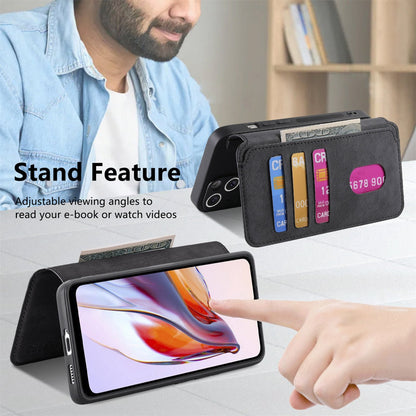 Redmi 12C Retro Leather Phone Case with Enhanced MagSafe Wireless Charging, RFID Anti-theft Protection, Kickstand & Magnetic Lock Wallet Cover