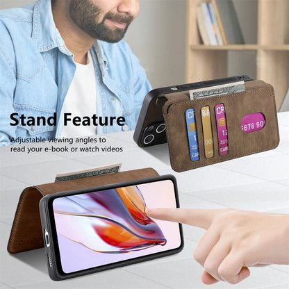Redmi 12C Retro Leather Phone Case with Enhanced MagSafe Wireless Charging, RFID Anti-theft Protection, Kickstand & Magnetic Lock Wallet Cover
