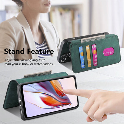 Redmi 12C Retro Leather Phone Case with Enhanced MagSafe Wireless Charging, RFID Anti-theft Protection, Kickstand & Magnetic Lock Wallet Cover