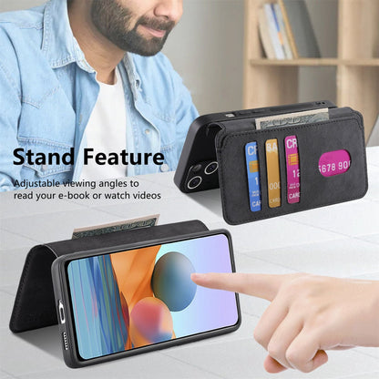 Redmi Note 10 Pro 4G Retro Leather Phone Case with Enhanced MagSafe Wireless Charging, RFID Anti-theft Protection, Kickstand & Magnetic Lock Wallet Cover