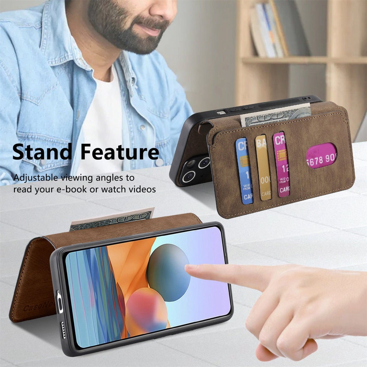 Redmi Note 10 Pro 4G Retro Leather Phone Case with Enhanced MagSafe Wireless Charging, RFID Anti-theft Protection, Kickstand & Magnetic Lock Wallet Cover