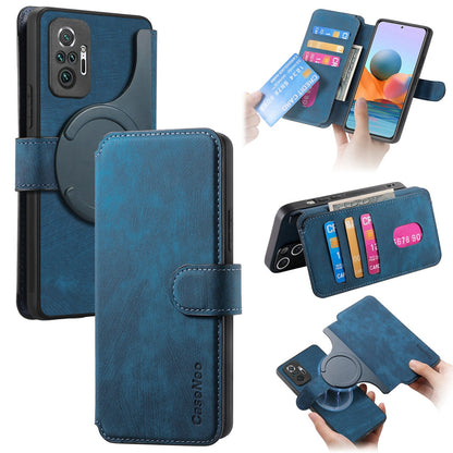 Redmi Note 10 Pro 4G Retro Leather Phone Case with Enhanced MagSafe Wireless Charging, RFID Anti-theft Protection, Kickstand & Magnetic Lock Wallet Cover