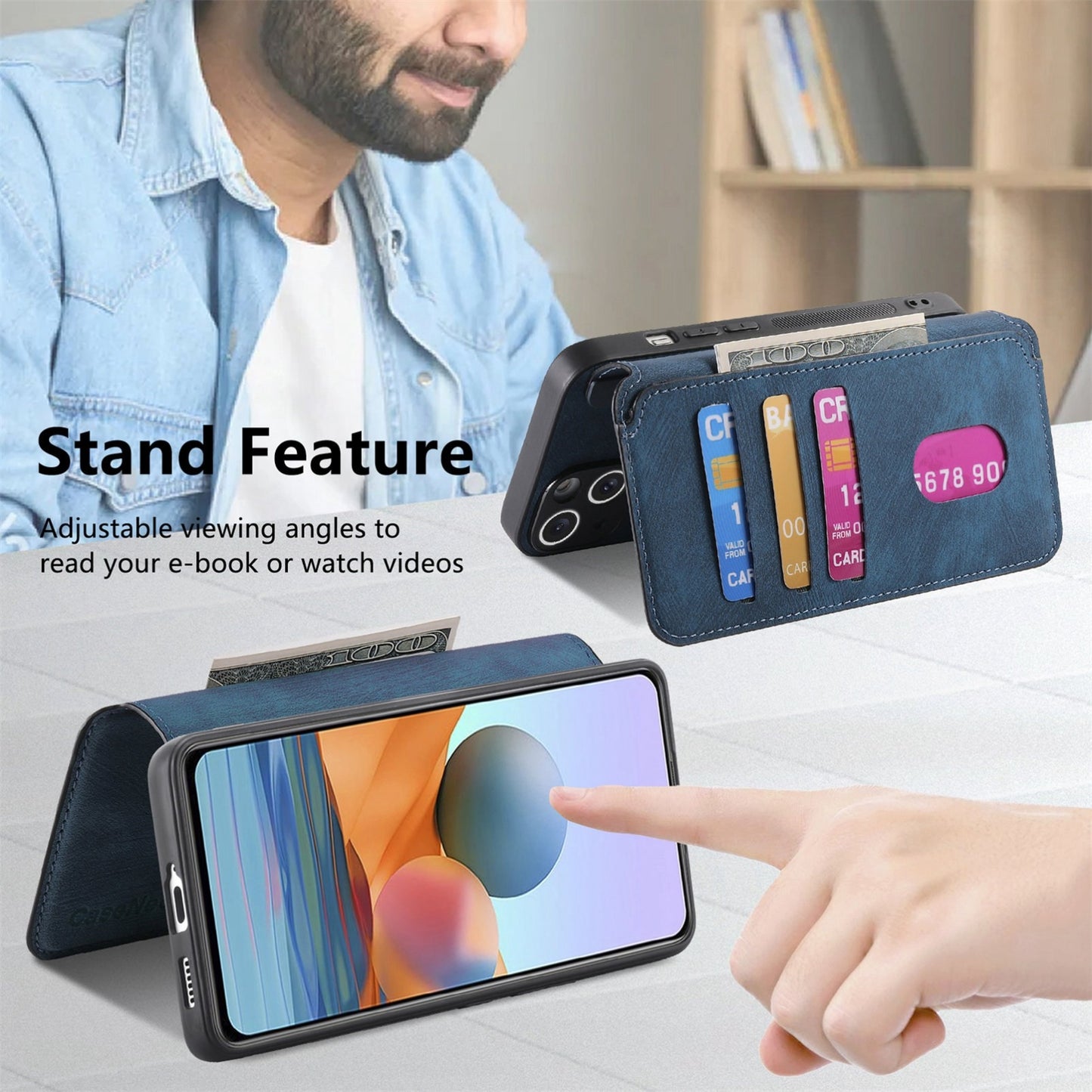 Redmi Note 10 Pro 4G Retro Leather Phone Case with Enhanced MagSafe Wireless Charging, RFID Anti-theft Protection, Kickstand & Magnetic Lock Wallet Cover