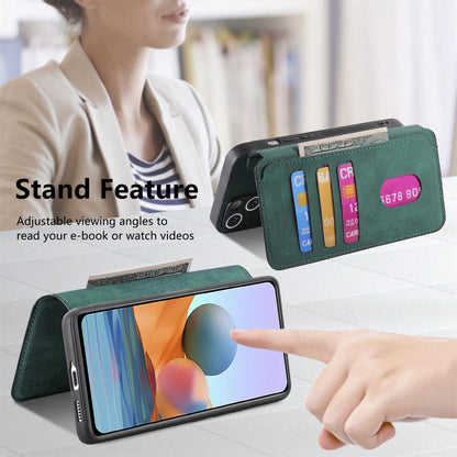 Redmi Note 10 Pro 4G Retro Leather Phone Case with Enhanced MagSafe Wireless Charging, RFID Anti-theft Protection, Kickstand & Magnetic Lock Wallet Cover