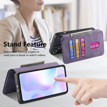 Redmi 9A Retro Leather Phone Case with Enhanced MagSafe Wireless Charging, RFID Anti-theft Protection, Kickstand & Magnetic Lock Wallet Cover