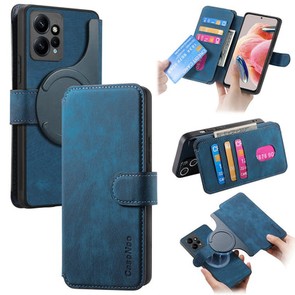 Redmi Note 12 4G Global Retro Leather Phone Case with Enhanced MagSafe Wireless Charging, RFID Anti-theft Protection, Kickstand & Magnetic Lock Wallet Cover