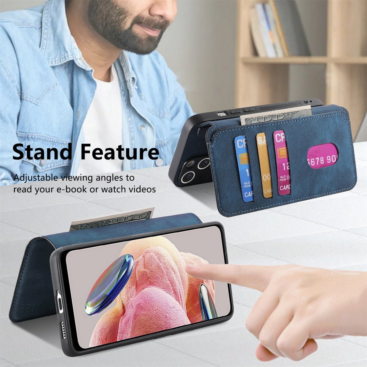 Redmi Note 12 4G Global Retro Leather Phone Case with Enhanced MagSafe Wireless Charging, RFID Anti-theft Protection, Kickstand & Magnetic Lock Wallet Cover