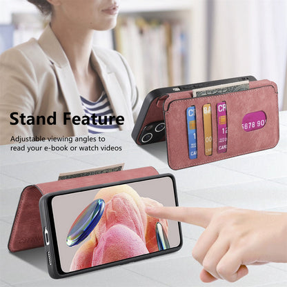 Redmi Note 12 4G Global Retro Leather Phone Case with Enhanced MagSafe Wireless Charging, RFID Anti-theft Protection, Kickstand & Magnetic Lock Wallet Cover