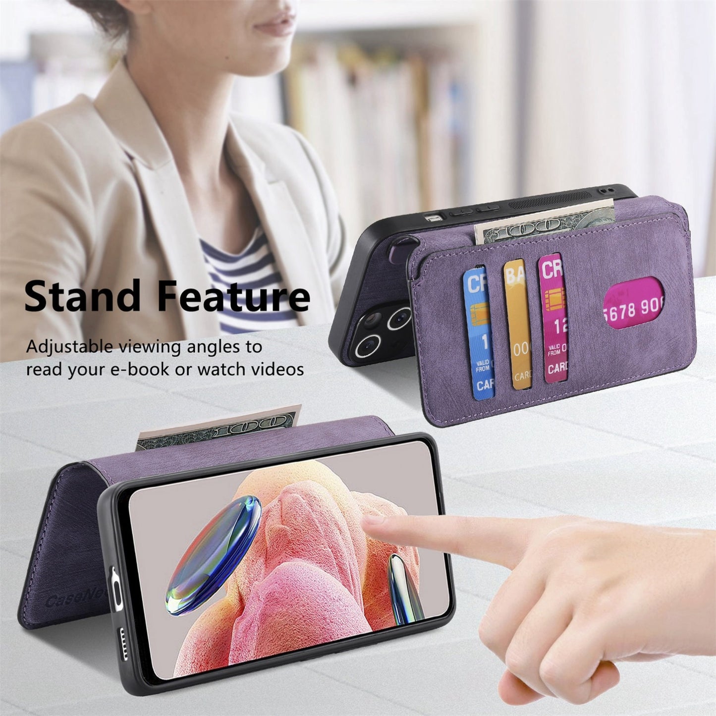 Redmi Note 12 4G Global Retro Leather Phone Case with Enhanced MagSafe Wireless Charging, RFID Anti-theft Protection, Kickstand & Magnetic Lock Wallet Cover