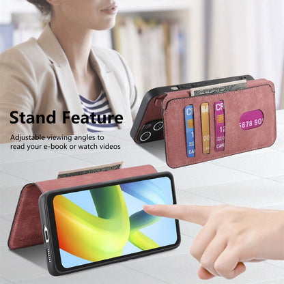 Redmi A1 Retro Leather Phone Case with Enhanced MagSafe Wireless Charging, RFID Anti-theft Protection, Kickstand & Magnetic Lock Wallet Cover