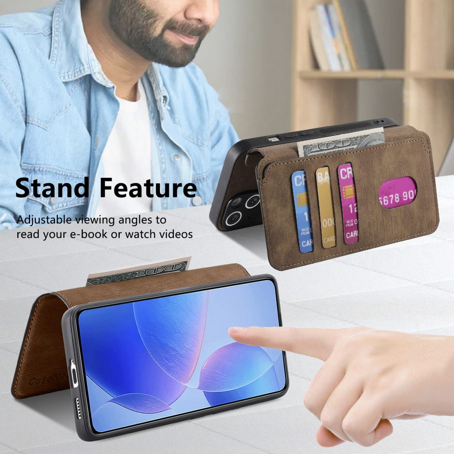 Redmi K70/K70 Pro Retro Leather Phone Case with Enhanced MagSafe Wireless Charging, RFID Anti-theft Protection, Kickstand & Magnetic Lock Wallet Cover