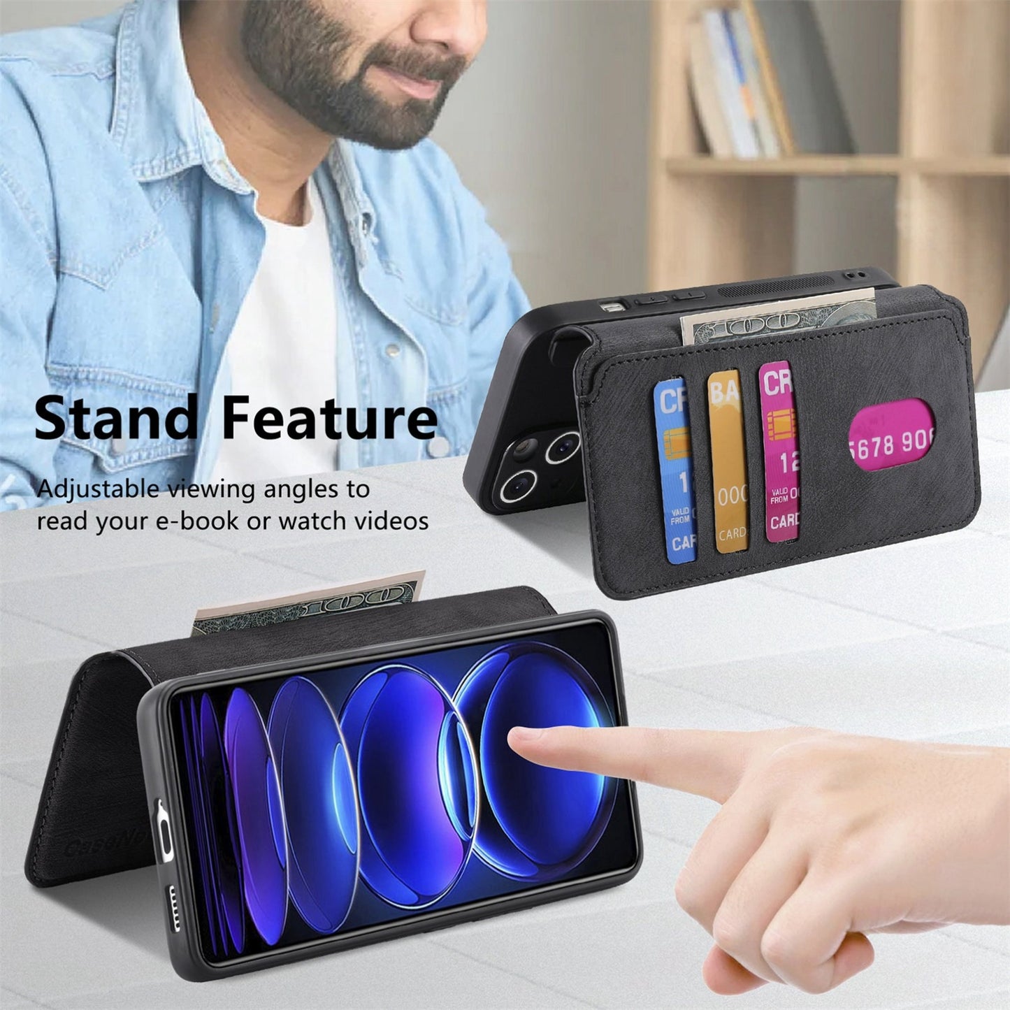 Redmi Note 12 Pro+ 5G Retro Leather Phone Case with Enhanced MagSafe Wireless Charging, RFID Anti-theft Protection, Kickstand & Magnetic Lock Wallet Cover