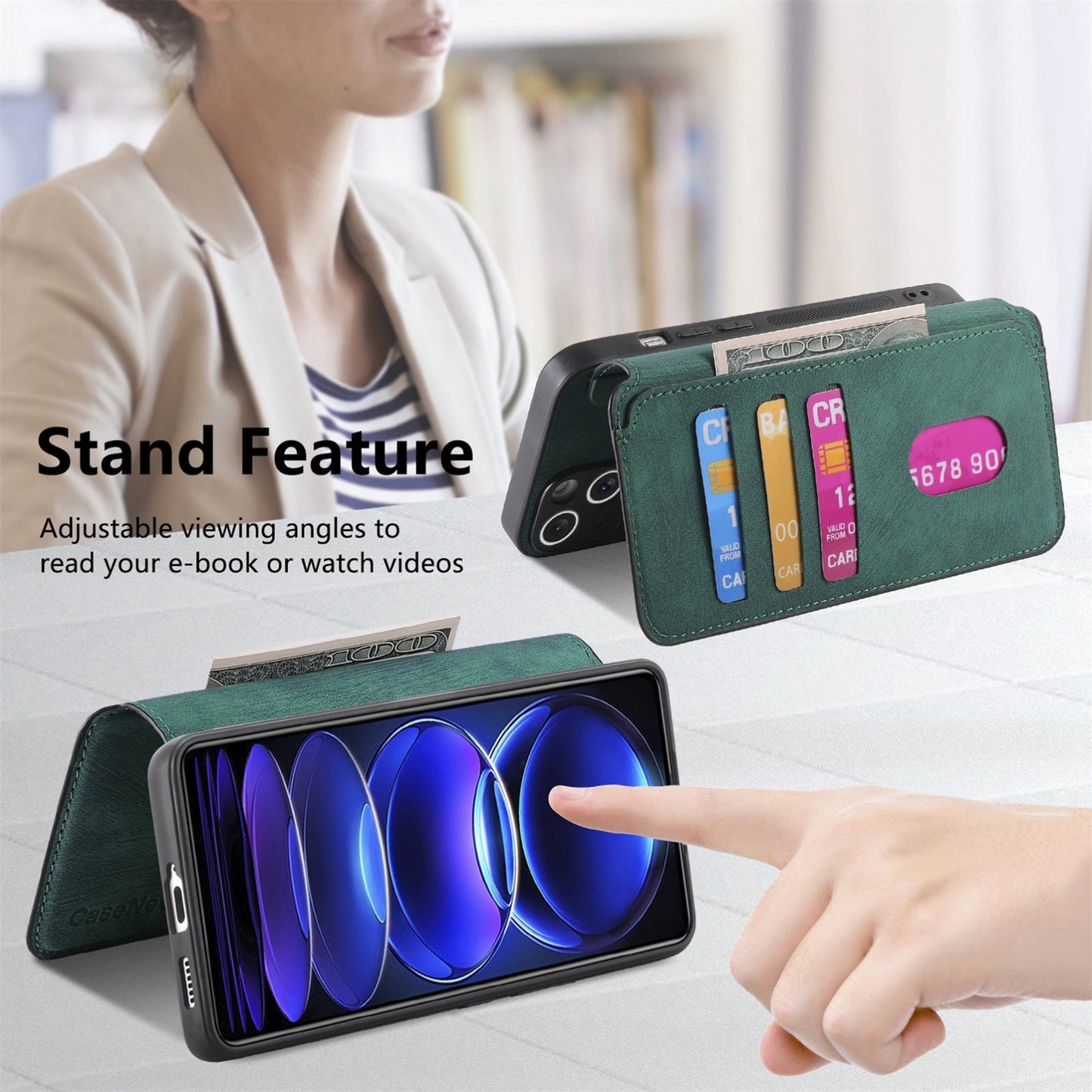 Redmi Note 12 Pro+ 5G Retro Leather Phone Case with Enhanced MagSafe Wireless Charging, RFID Anti-theft Protection, Kickstand & Magnetic Lock Wallet Cover