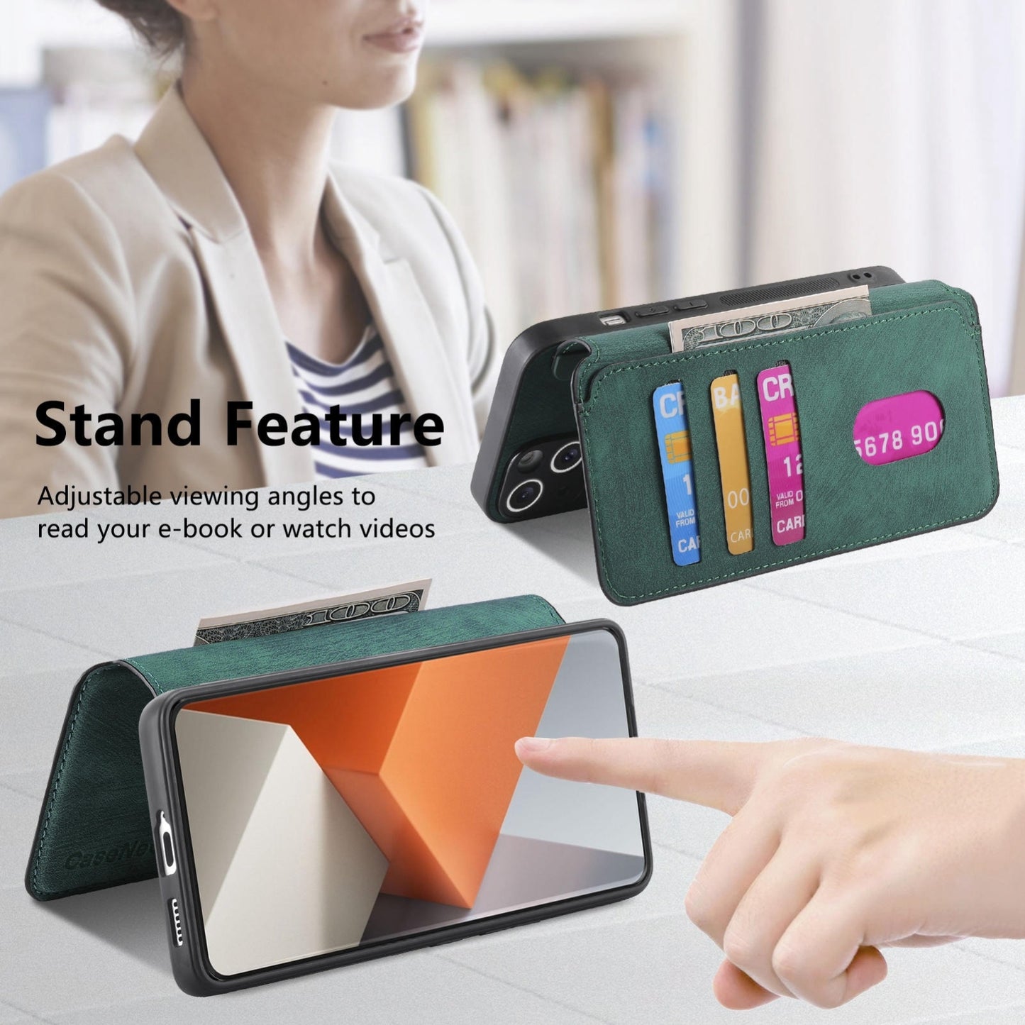 Redmi Note 13 Pro+ 5G Retro Leather Phone Case with Enhanced MagSafe Wireless Charging, RFID Anti-theft Protection, Kickstand & Magnetic Lock Wallet Cover