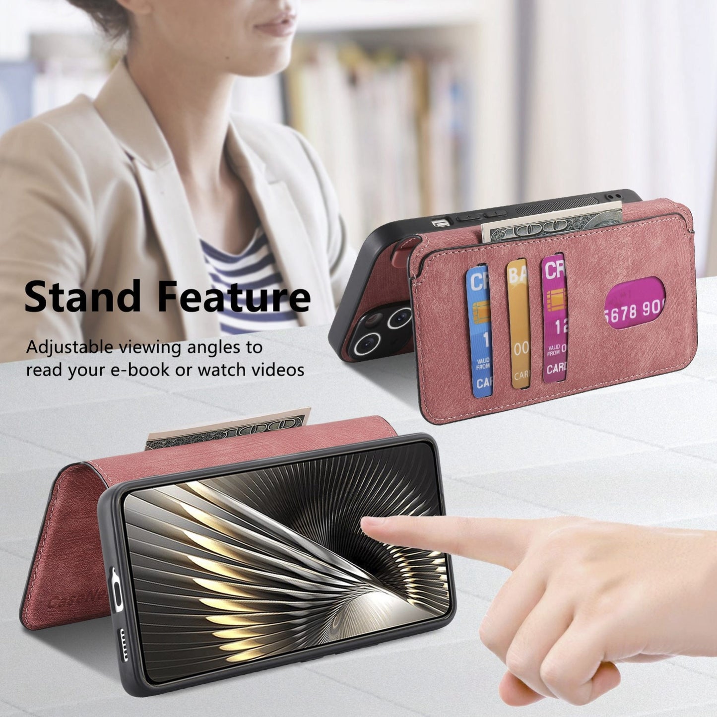 Redmi Turbo 3 5G Retro Leather Phone Case with Enhanced MagSafe Wireless Charging, RFID Anti-theft Protection, Kickstand & Magnetic Lock Wallet Cover