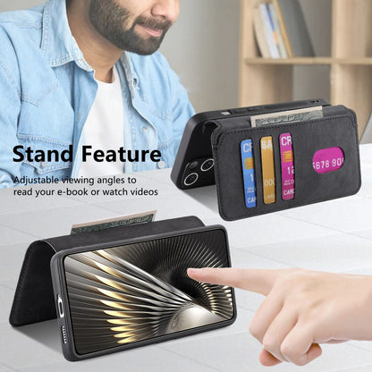 Xiaomi Poco F6 Retro Leather Phone Case with Enhanced MagSafe Wireless Charging, RFID Anti-theft Protection, Kickstand & Magnetic Lock Wallet Cover