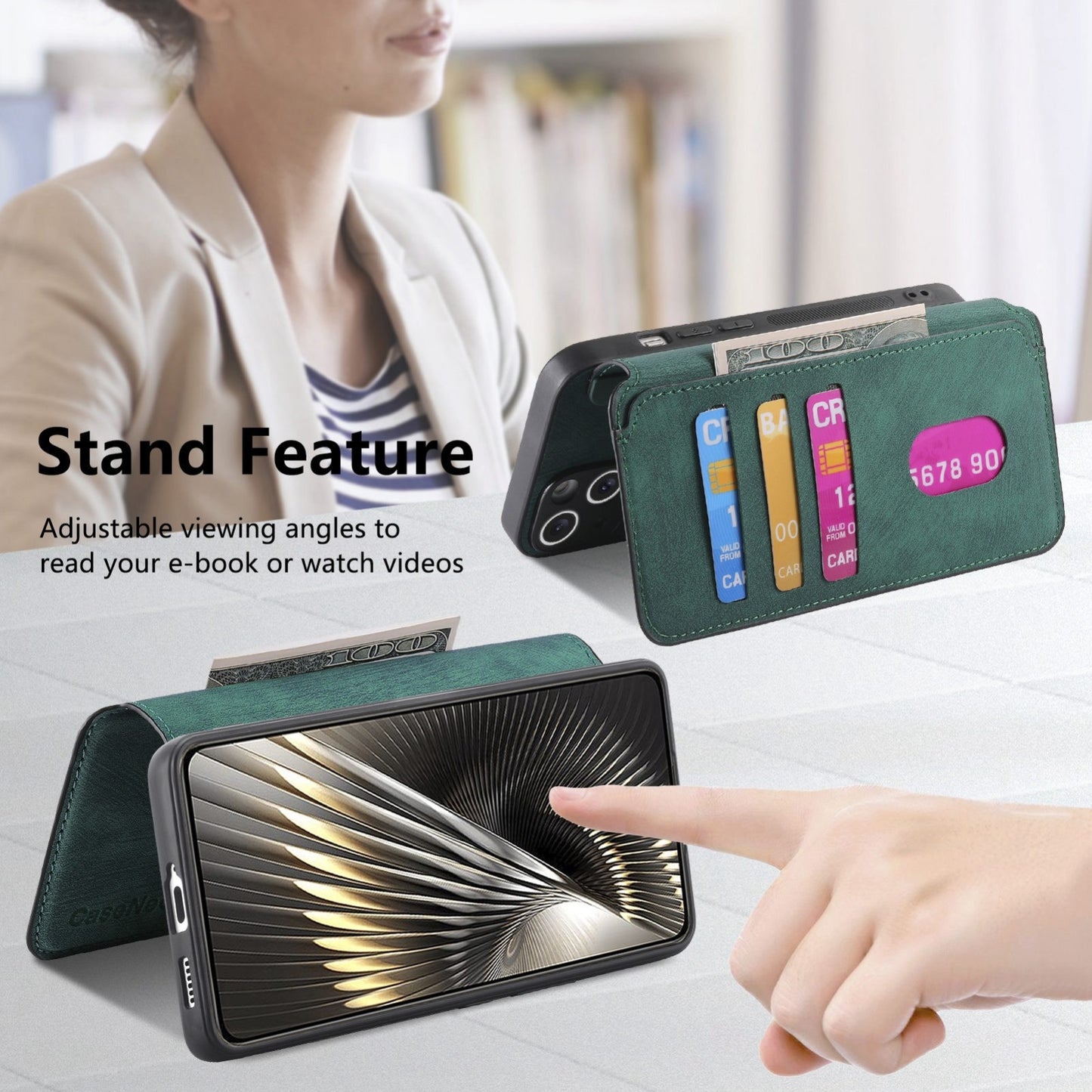 Xiaomi Poco F6 Retro Leather Phone Case with Enhanced MagSafe Wireless Charging, RFID Anti-theft Protection, Kickstand & Magnetic Lock Wallet Cover