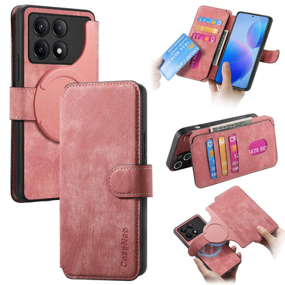 Xiaomi Poco F6 Pro Retro Leather Phone Case with Enhanced MagSafe Wireless Charging, RFID Anti-theft Protection, Kickstand & Magnetic Lock Wallet Cover