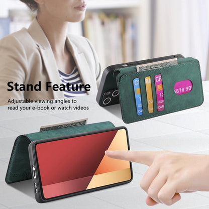 Xiaomi Poco M6 Pro 4G Retro Leather Phone Case with Enhanced MagSafe Wireless Charging, RFID Anti-theft Protection, Kickstand & Magnetic Lock Wallet Cover