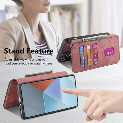 Xiaomi Poco X6 5G Retro Leather Phone Case with Enhanced MagSafe Wireless Charging, RFID Anti-theft Protection, Kickstand & Magnetic Lock Wallet Cover