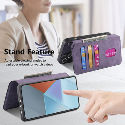 Xiaomi Poco X6 5G Retro Leather Phone Case with Enhanced MagSafe Wireless Charging, RFID Anti-theft Protection, Kickstand & Magnetic Lock Wallet Cover