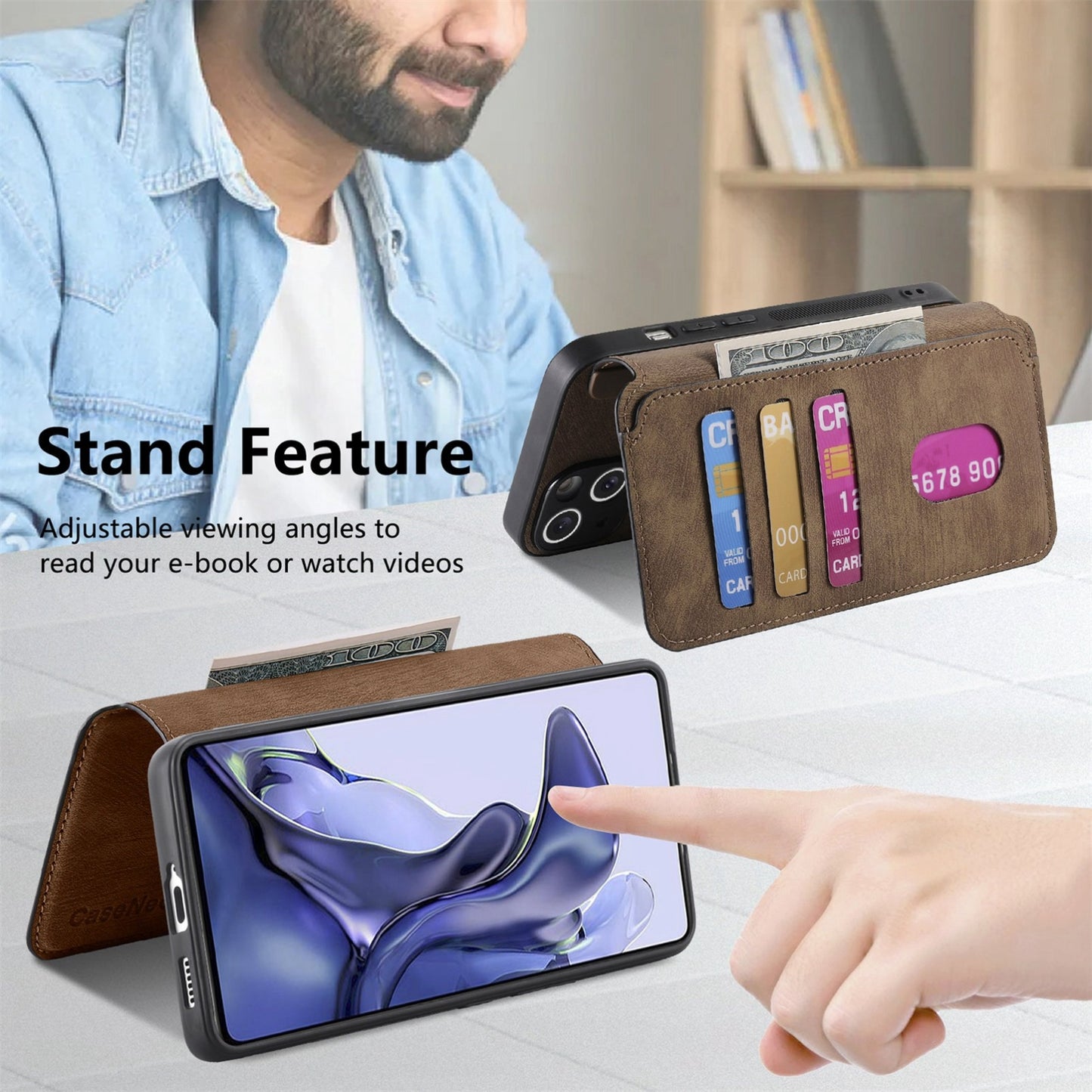Xiaomi Mi 11T/11T Pro 5G Retro Leather Phone Case with Enhanced MagSafe Wireless Charging, RFID Anti-theft Protection, Kickstand & Magnetic Lock Wallet Cover
