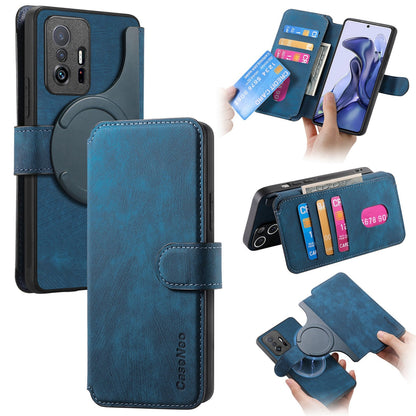Xiaomi Mi 11T/11T Pro 5G Retro Leather Phone Case with Enhanced MagSafe Wireless Charging, RFID Anti-theft Protection, Kickstand & Magnetic Lock Wallet Cover