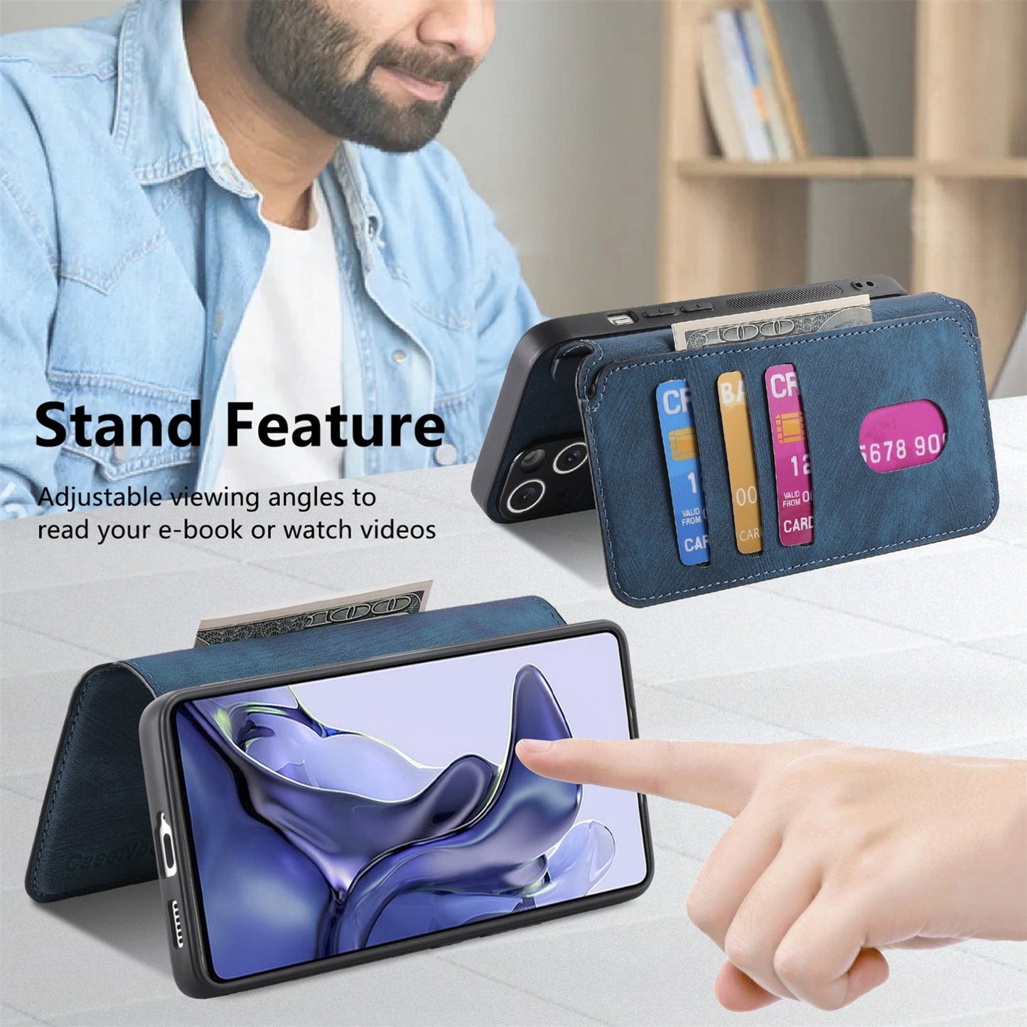 Xiaomi Mi 11T/11T Pro 5G Retro Leather Phone Case with Enhanced MagSafe Wireless Charging, RFID Anti-theft Protection, Kickstand & Magnetic Lock Wallet Cover