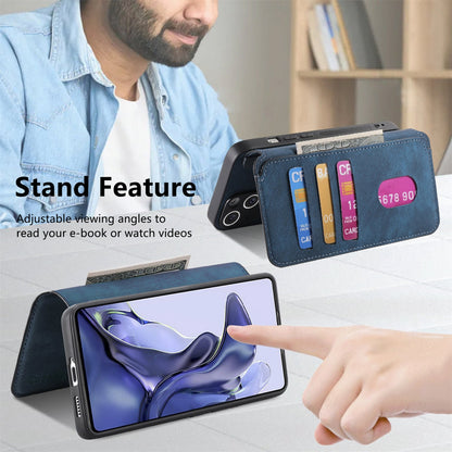 Xiaomi Mi 11T/11T Pro 5G Retro Leather Phone Case with Enhanced MagSafe Wireless Charging, RFID Anti-theft Protection, Kickstand & Magnetic Lock Wallet Cover