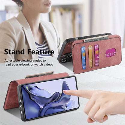 Xiaomi Mi 11T/11T Pro 5G Retro Leather Phone Case with Enhanced MagSafe Wireless Charging, RFID Anti-theft Protection, Kickstand & Magnetic Lock Wallet Cover