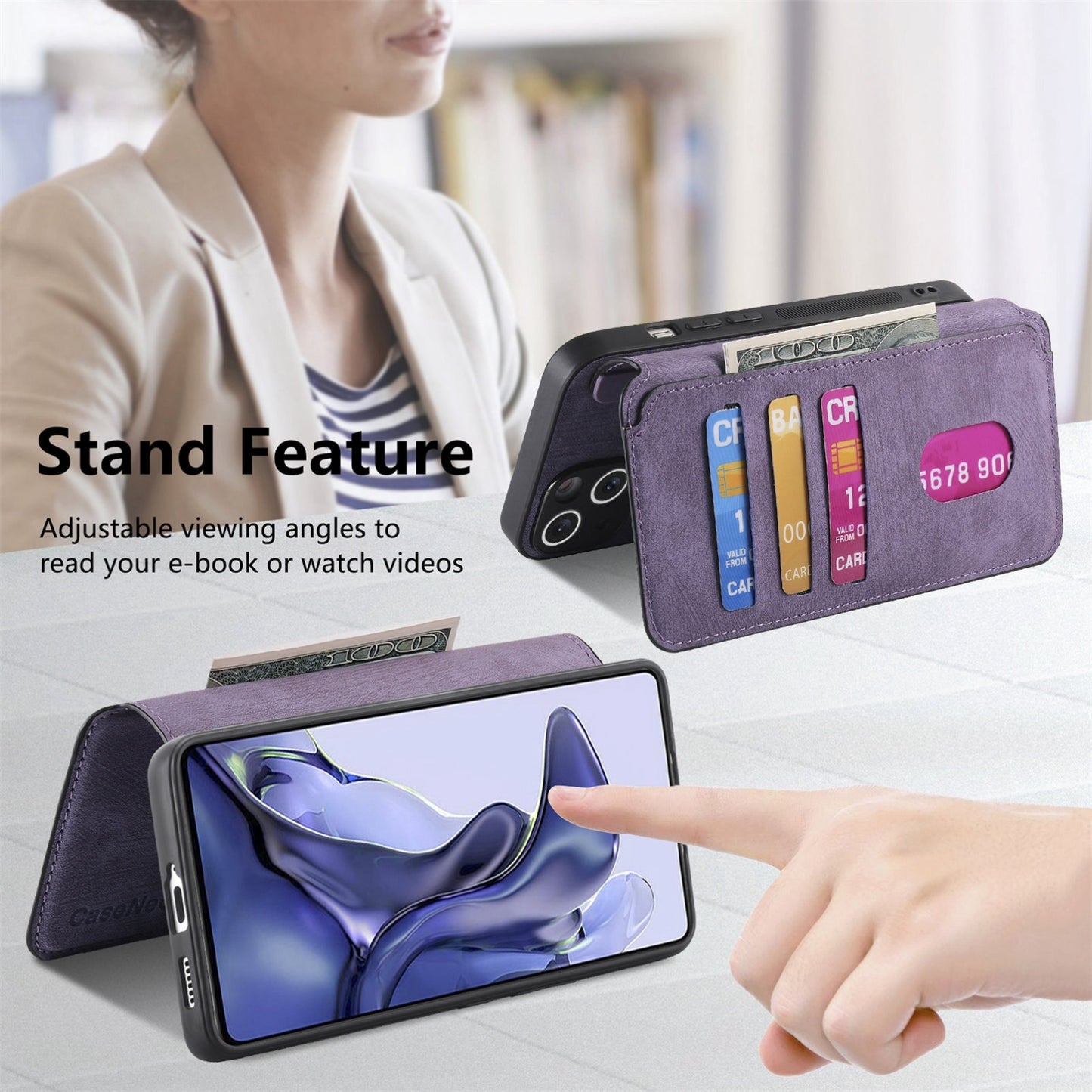 Xiaomi Mi 11T/11T Pro 5G Retro Leather Phone Case with Enhanced MagSafe Wireless Charging, RFID Anti-theft Protection, Kickstand & Magnetic Lock Wallet Cover